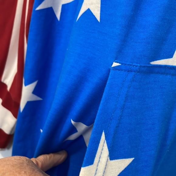 LuLaRoe Blue and Red Star Hoodie - Picture 5 of 6